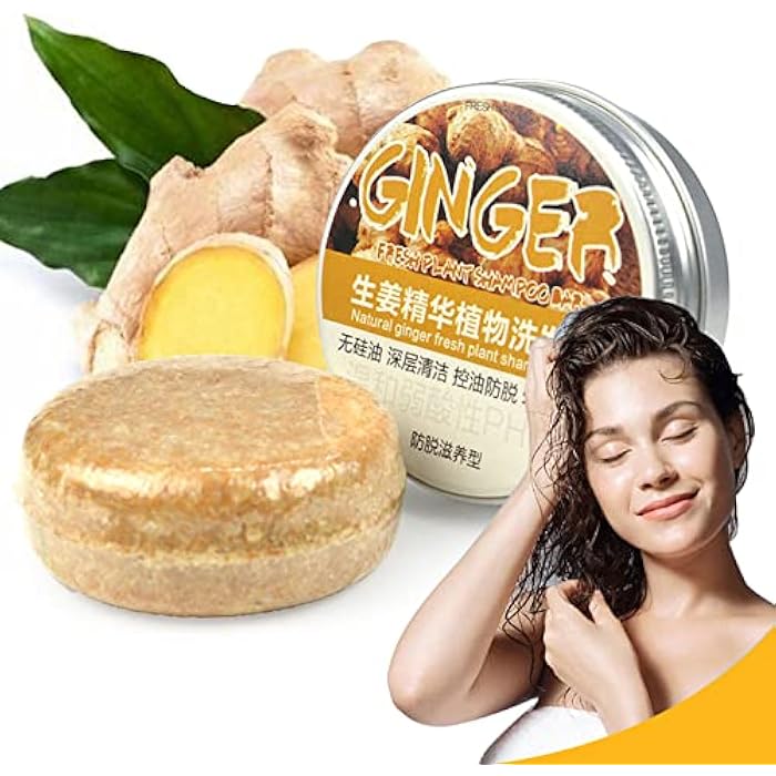 BSMAX Ginger Shampoo Bar, Anti-Hair Loss, Hair Regrowth, Natural Organic Shampoo Soap, Promotes Growth, Anti-dandruff, Anti-itching, for All Hair Types, 60g/1pcs - Image 1